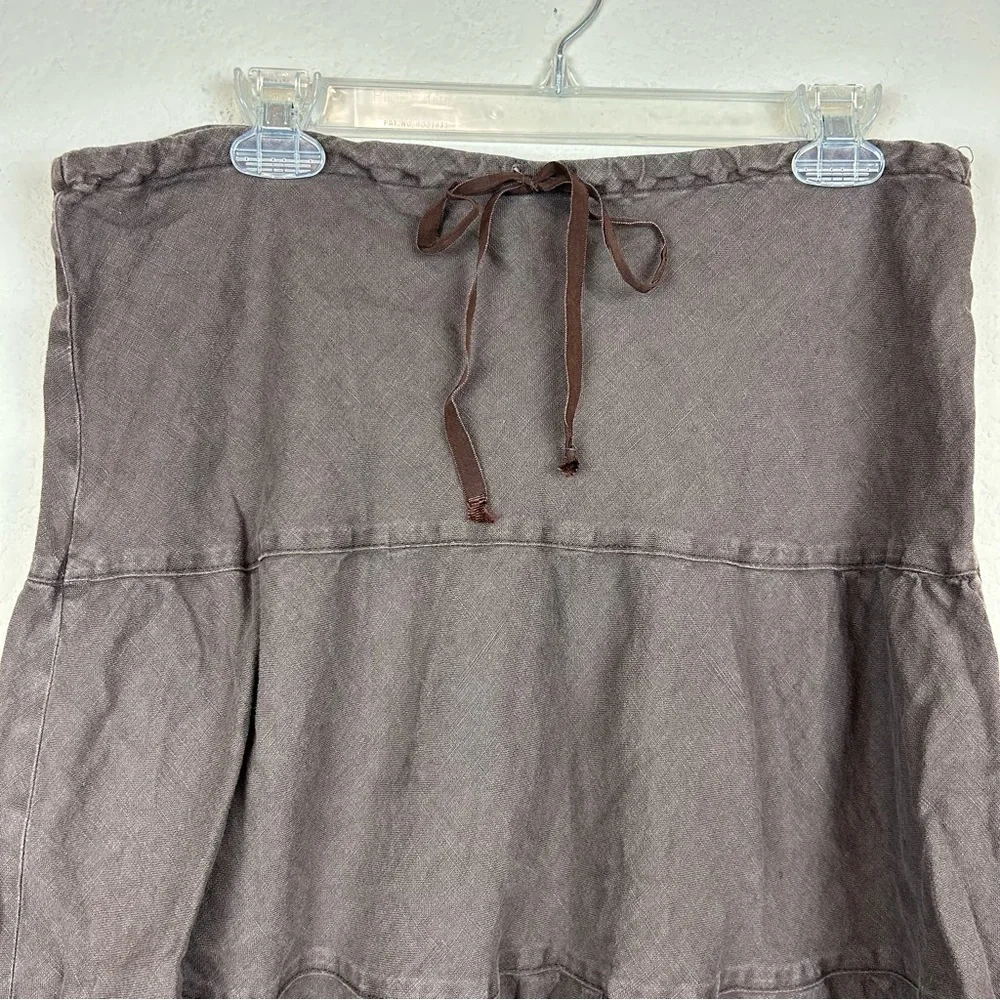Allen Allen Brown A Lined Tiered Women's Skirt